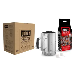 Set de Chimenea Weber: 2 kg Briquetas y 6 Pastillas