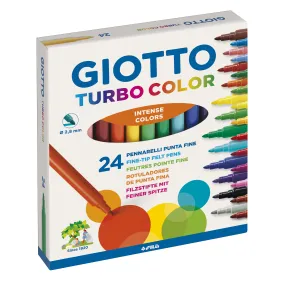 24 Rotuladores de Punta Fina GIOTTO Turbocolor Surtidos