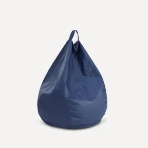 Puff azul y gris oscuro de polipiel al mejor precio