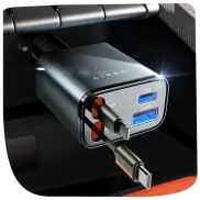 Cargador Rápido Retráctil de Coche LISEN 84W