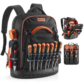 Mochila de Herramientas con 64 Bolsillos y Compartimento para Portátil