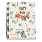 Cuaderno A5 Cuadriculado WWF, 80 Hojas, Tapa Rígida