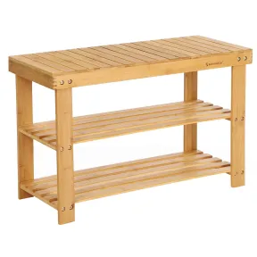 Estantería de bambú para zapatos, 3 estantes, 70 x 28 cm