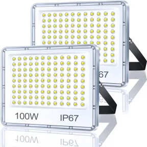 Focos LED Exterior 100W 10000LM 6500K - Pareja de Luces