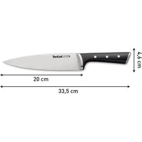 Cuchillo Chef Tefal Ice Force 20 cm - Acero Inoxidable Seguro