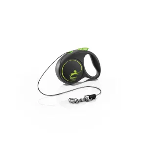Correa retráctil de cordón XS | Black Design | 3 m, 8 kg