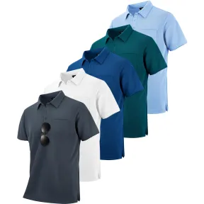 Pack de 5 polos de hombre, manga corta y transpirable