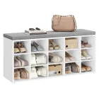 Banco Zapatero Compacto con Asiento Acolchado y 15 Compartimentos