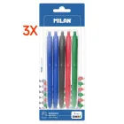 Bolígrafos 3 X MILAN P1 Touch, 5 unidades en 3 colores