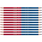 Lápiz de color bicromático STABILO - pack de 12 rojo y azul