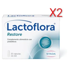 Probióticos X2.Lactoflora Restore - 20 cápsulas 500 g