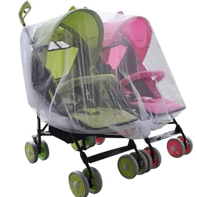 Mosquitera doble para cochecito con banda de goma