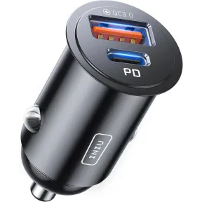 Cargador de Coche INIU 60W, Carga Rápida para Automóviles