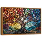 Cuadro Moderno Árbol de la Vida con Gemas de Colores