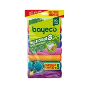 Pack de 8 Bayetas Multiusos de Microfibra Multicolor BAYECO