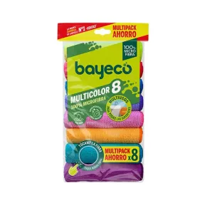 Pack de 8 Bayetas Multiusos de Microfibra Multicolor BAYECO