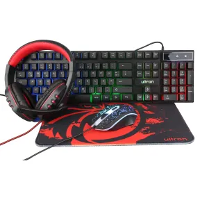 Kit Ultron Hawk: Teclado, Ratón, Auriculares y Alfombrilla