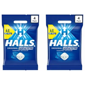 Halls Original Caramelos Mentol y Eucalipto 8x32g Sin Azúcar