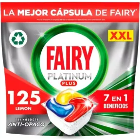 Fairy Platinum Plus: 125 cápsulas de limón Todo en 1