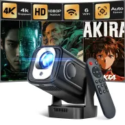 Proyector Portátil 4K, Nativo 1080P con Enfoque Automático