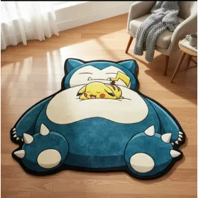 Alfombra Snorlax y Pikachu para Fans de Anime 60x50