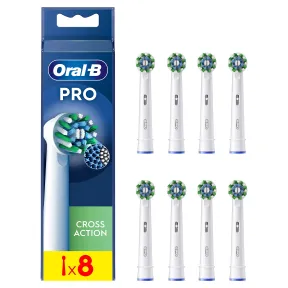 Cabezales de Recambio Oral-B CrossAction, Pack de 8 Blancos