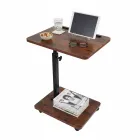 Mesa Auxiliar Regulable en Altura con Ruedas, Forma de C