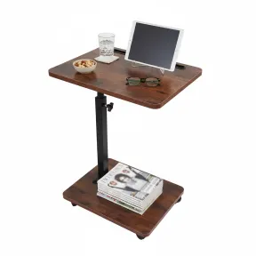 Mesa Auxiliar Regulable en Altura con Ruedas, Forma de C