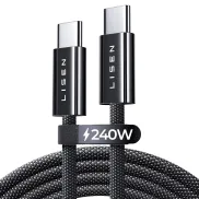 Cable USB-C 240W de 2 m, carga rápida y trenzado LISEN