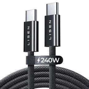 Cable USB-C 240W de 2 m, carga rápida y trenzado LISEN