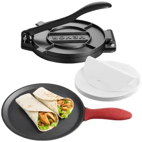 Prensa de Hierro Fundido para Tortillas con Papel Pergamino
