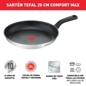 Sartén de Acero Inoxidable Tefal Comfort Max - 20 cm