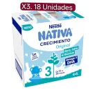 Leche líquida Nestlé NATIVA 3 sin azúcar 6x1L - 18 unidades