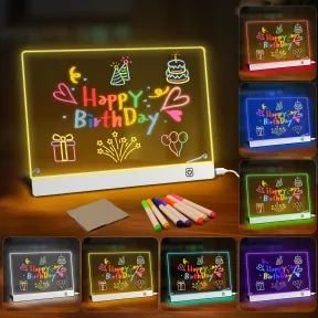 Mensaje LED 30x20cm con Tablero Acrílico Luminoso 7 colores