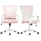 Silla de Oficina Rosa Malla 2 con Inclinación Yaheetech