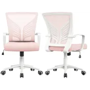 Silla de Oficina Rosa Malla 2 con Inclinación Yaheetech