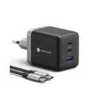 Cargador USB C NOVOO 100W, 3 Puertos y Cable PD