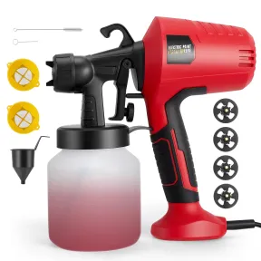 Pistola de pintura eléctrica HVLP 500 W con 4 boquillas