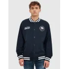 Sudadera universitaria abierta sin capucha, cómoda y deportiva