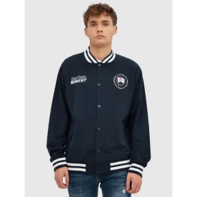 Sudadera universitaria abierta sin capucha, cómoda y deportiva