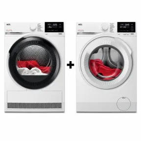 Pack AEG Secadora SensiDry 8 kg + Lavadora ProSense 8 kg