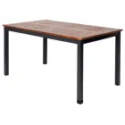 Mesa Valencia de jardín con tablero de madera y aluminio