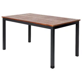 Mesa Valencia de jardín con tablero de madera y aluminio