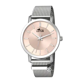Reloj Analógico de Mujer Lotus en Acero Inoxidable Plateado
