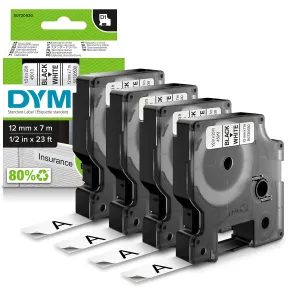 Etiquetas autoadhesivas DYMO D1 | 12 mm × 7 m | negro y blanco