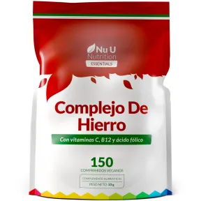 Comprimidos Veganos de Hierro - 5 Meses con Vitamina C y B12