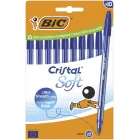 Bolígrafos BIC Cristal Soft Azul 1,2 mm - Caja de 10 unidades