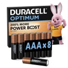 Pilas Alcalinas Duracell Optimum AAA 1.5V (Paquete de 8)
