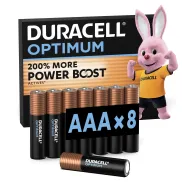 Pilas Alcalinas Duracell Optimum AAA 1.5V (Paquete de 8)