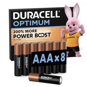 Pilas Alcalinas Duracell Optimum AAA 1.5V (Paquete de 8)